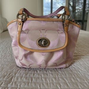 Coach Pink and Tan Mini Bag